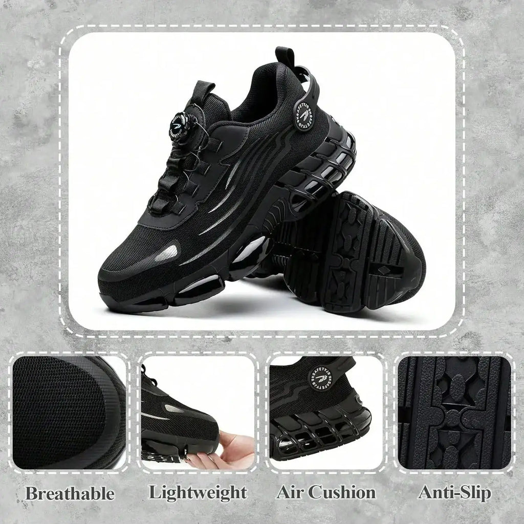 Vabena Lace-Free Steel Toe Safety Sneakers for Ultimate Work Comfort