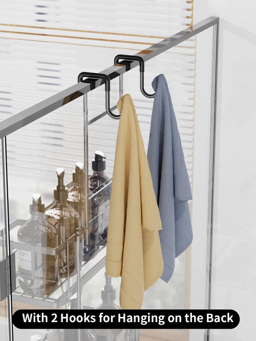 3-Tier Hanging Shower Caddy - Large Capacity Bathroom Organizer with 2 Soap Dishes