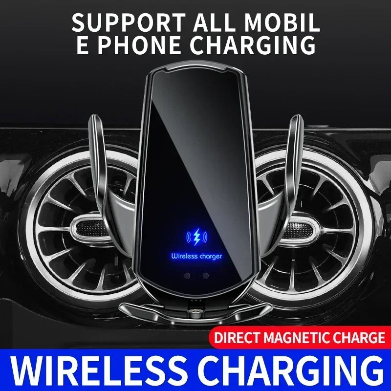 VIKEFON 15W Magnetic Wireless Car Charger & Auto Phone Mount - Fast Charging
