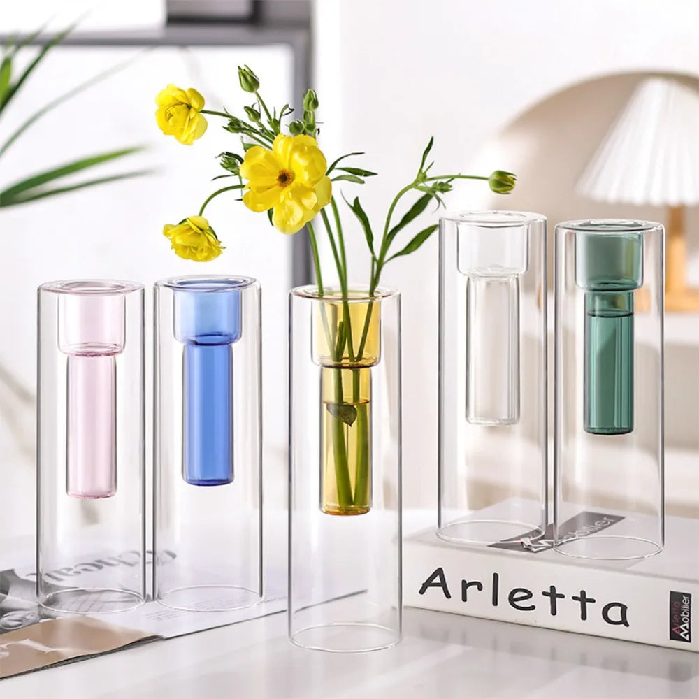 Elegant Glass Hydroponic Vase - Modern Home Decor for Plants