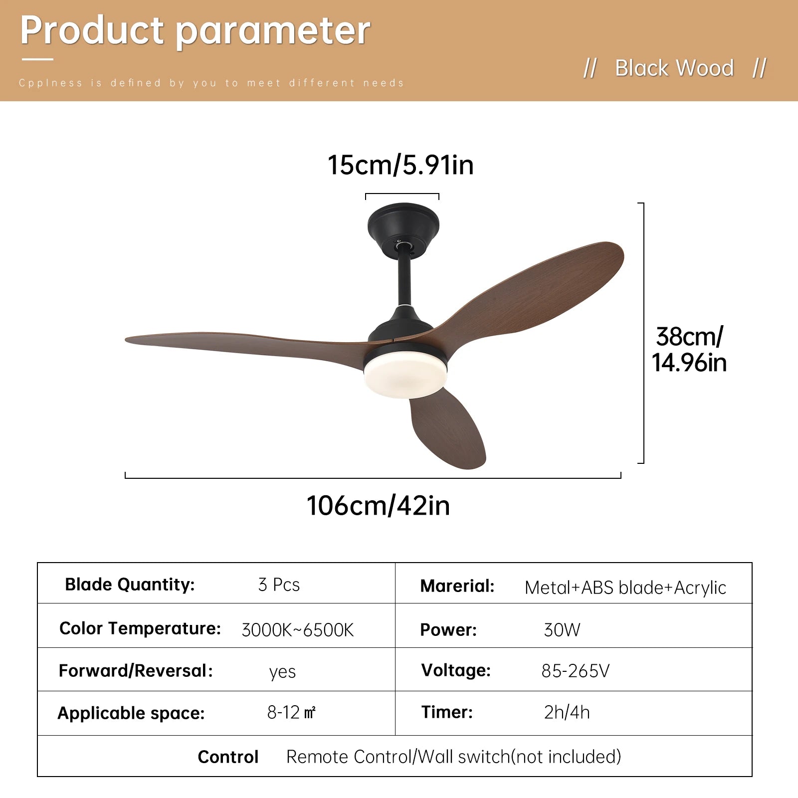 Low Profile Ceiling Fan with Light & Remote | 25"/42"/52" Indoor/Outdoor