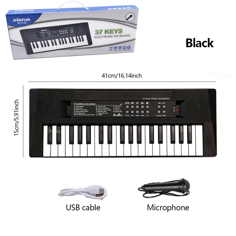 37 Keys Kids Electronic Piano Keyboard with Microphone | Educational Musical Toy