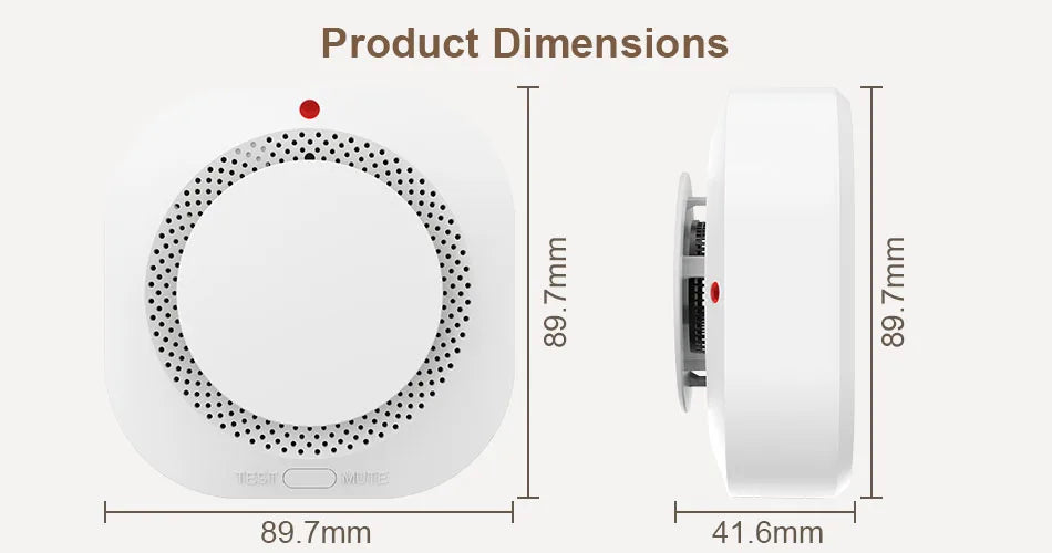 ZigBee WiFi Smart Smoke Detector Alarm for Tuya Smart Life Home Security