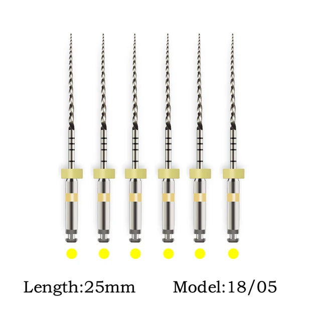 SOCO PLUS 6PCS Nickel Titanium Heat Activated Root Canal Rotary Files for EndoMotor