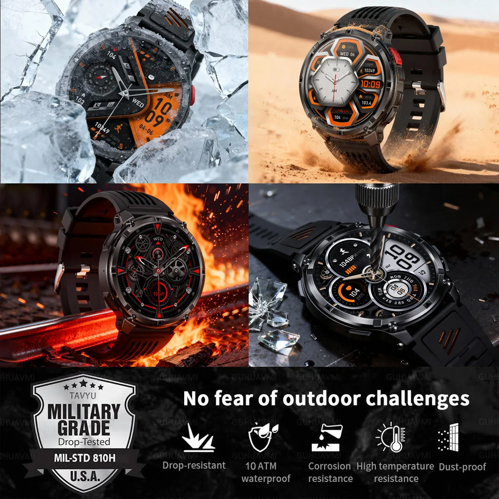 T-Rex3 Pro Smartwatch | 1100mAh Battery, GPS, 5ATM Waterproof, Military-Grade