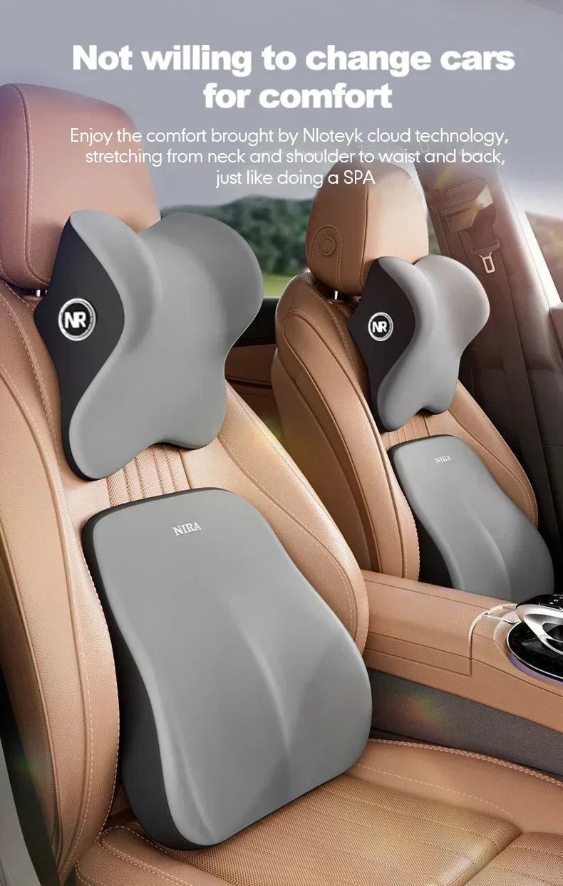 Amagi Memory Foam Car Comfort Set - Headrest, Lumbar, Back Support