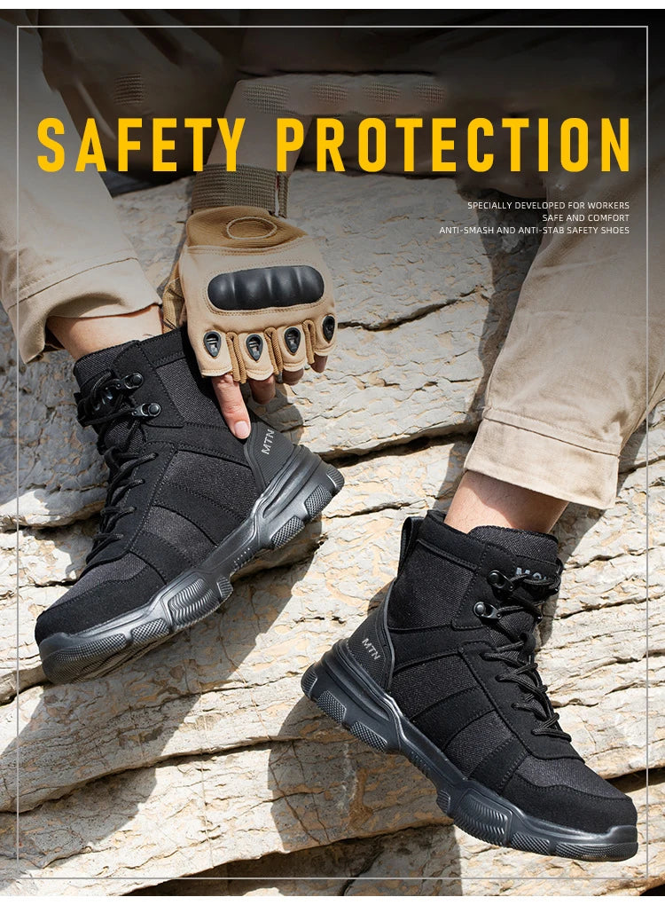 Vabena Breathable Anti-Smash Safety Boots for Work