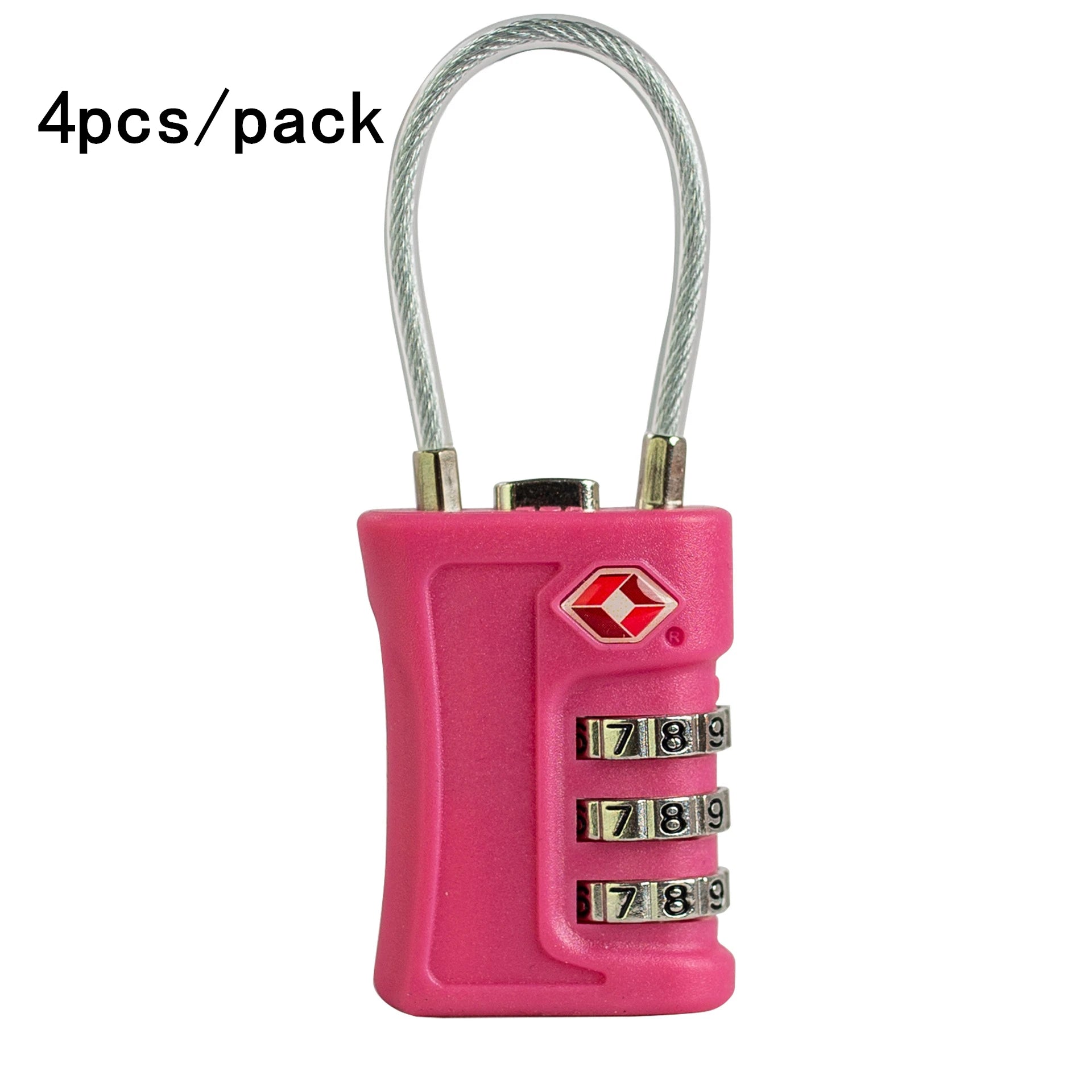 TSA Approved Luggage Locks 4-Pack - 3-Digit Combination Travel Security