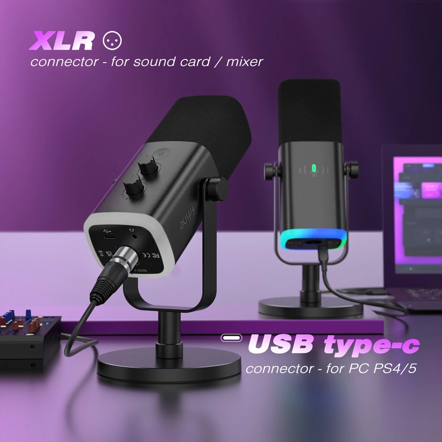 FIFINE AM8 USB/XLR Dynamic Gaming Microphone with Mute & Headphone Jack