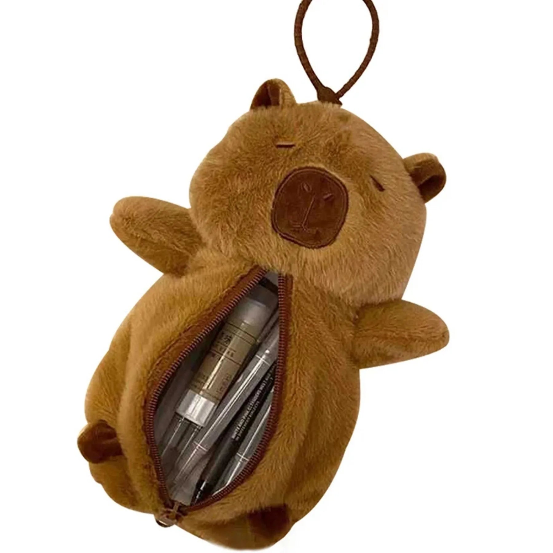Creative Plush Capybara Pen Bag - Large Capacity Pencil Case & Stationery Storage