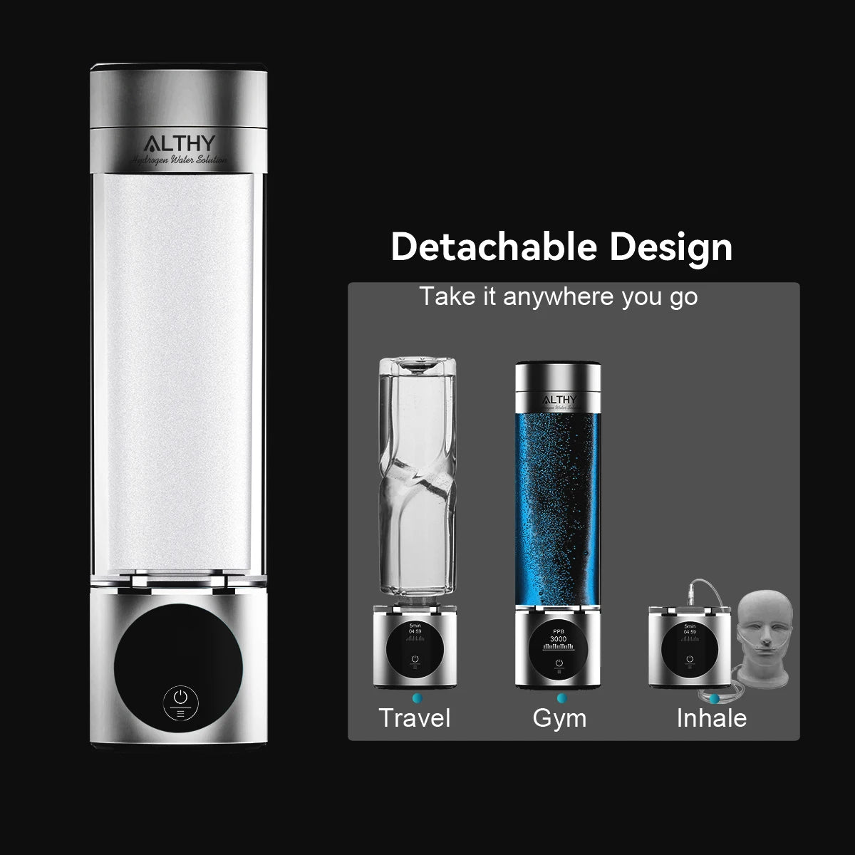 ALTHY Hydrogen Water Generator Bottle | DuPont SPE+PEM H2 Inhalation