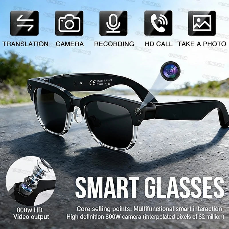 Vabena 2026 Smart Camera Glasses for Men - 800W, AI, Video & Translation