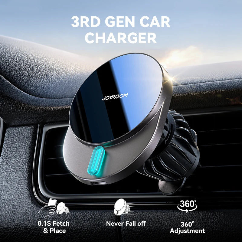 Joyroom 15W Magnetic Wireless Car Charger Mount for iPhone 16/15/14/13 Series