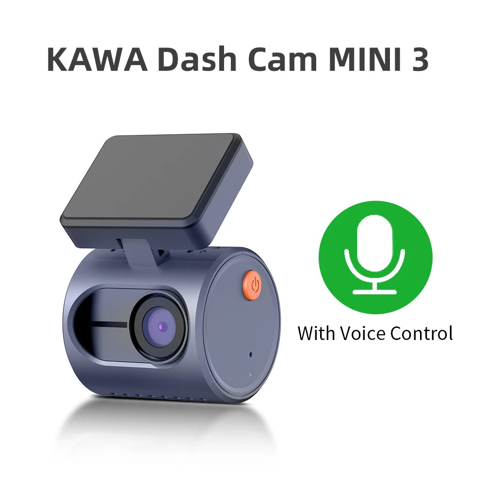 KAWA Dash Cam MINI 3 - 2K Dash Camera with Voice Control, Night Vision & WiFi APP