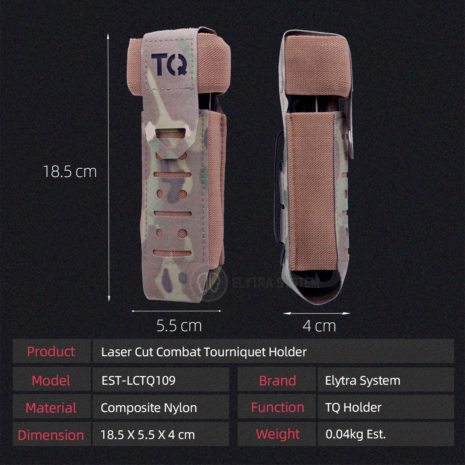 TQ Tourniquet Trauma Shear Pouch Holder - MOLLE PALS Duty Belt Compatible