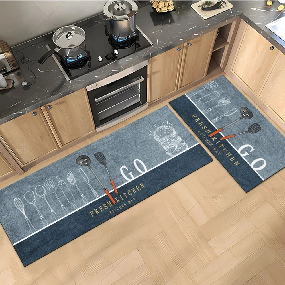 Non-Slip Crystal Velvet Kitchen Mat & Rugs for Living Room, Bedroom & Entryway