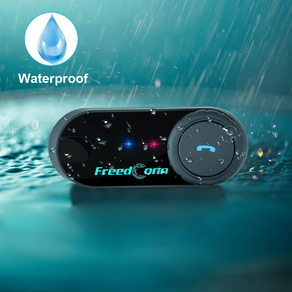 Freedconn T-Com VB Bluetooth Intercom | 6-Rider Motorcycle Headset & FM