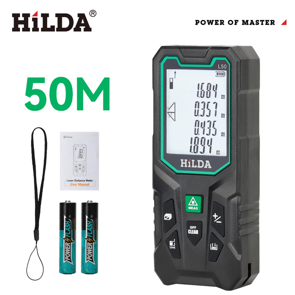 HILDA Laser Rangefinder | Digital Red/Green Light Distance Meter 50M-120M
