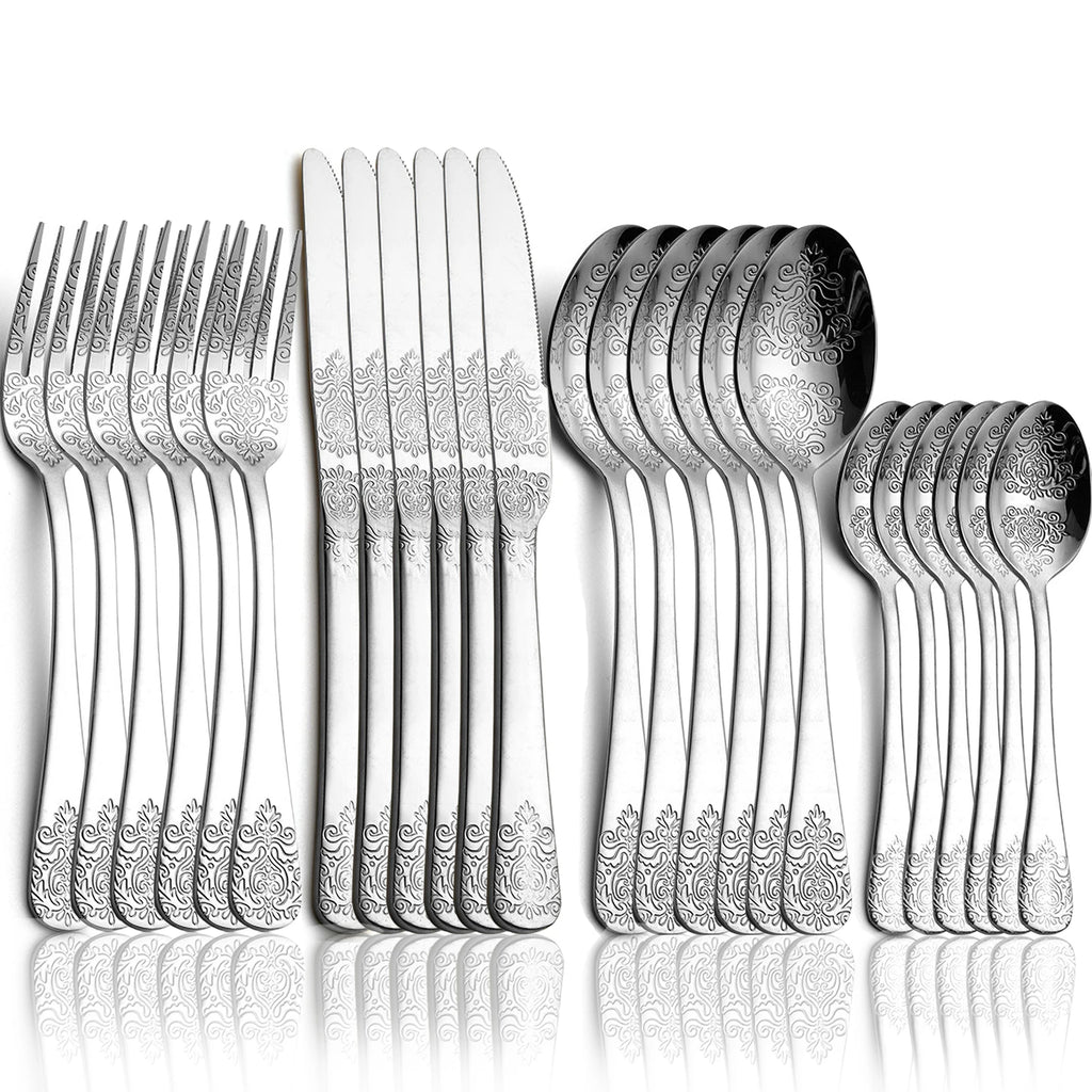 Luxury Vintage Gold Silverware Set | 16/24 Piece Dining Collection