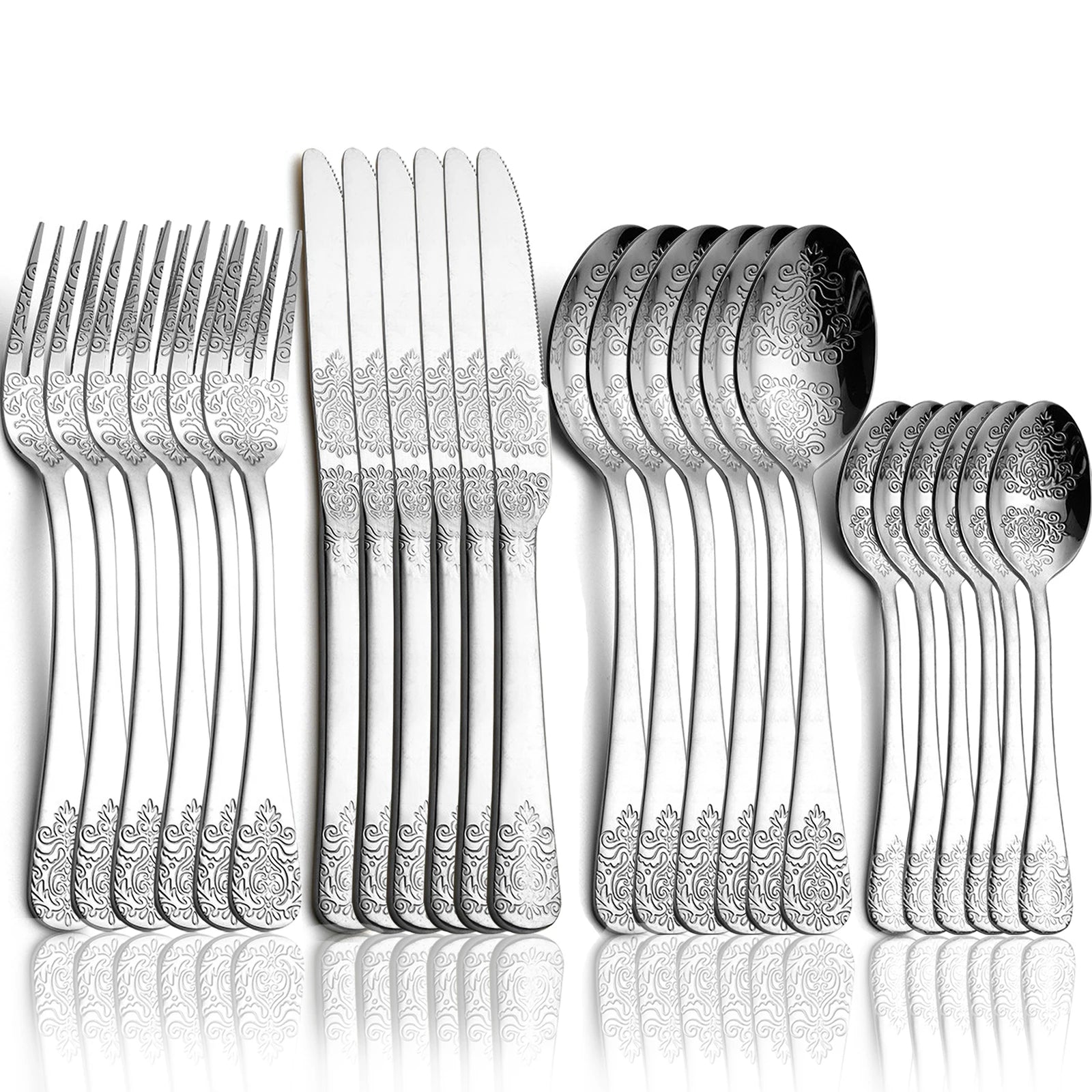 Luxury Vintage Gold Silverware Set | 16/24 Piece Dining Collection