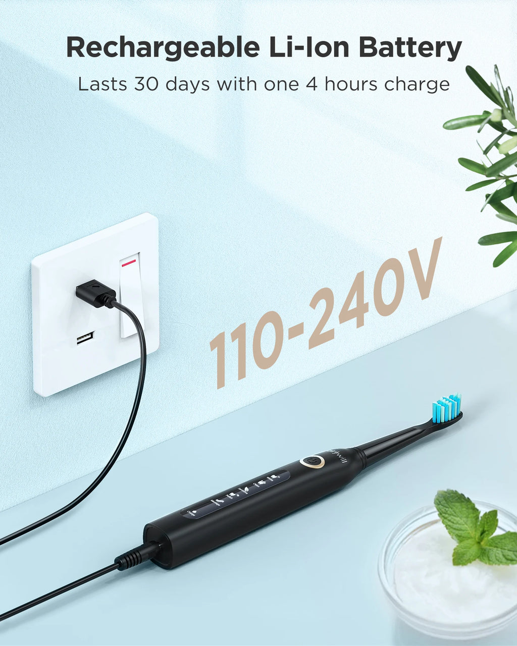 Fairywill FW-507 Sonic Electric Toothbrush - USB Rechargeable
