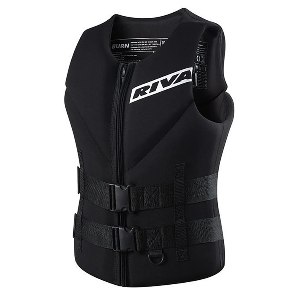 Adult Life Vest for Water Sports, Kayak, Wakeboard & Rescue - High Visibility Safety Jacket