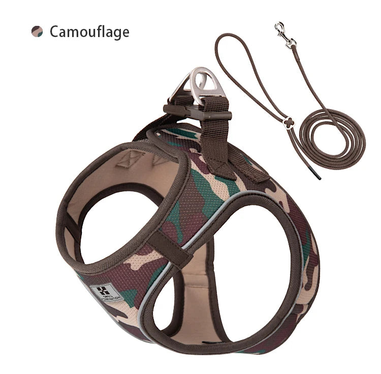 Dog Harness Leash Set - Adjustable, Reflective for Small to Medium Pets