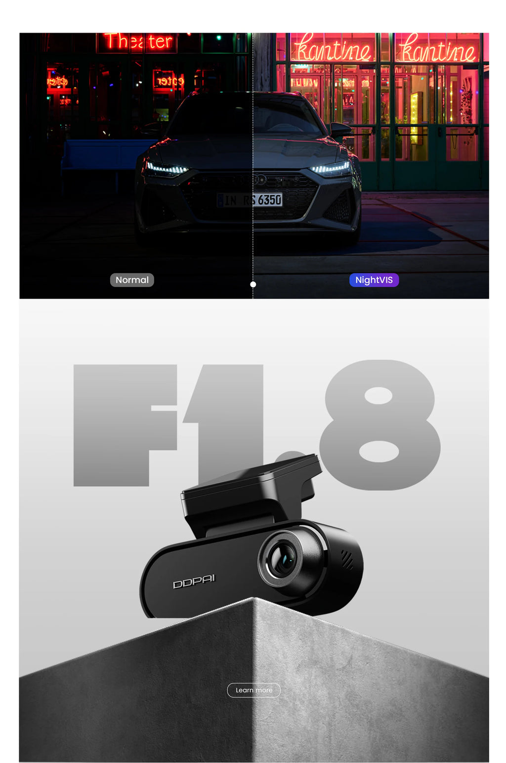 DDPAI N5 Dual 4K HDR Dash Cam - Front & Rear AI NightVIS DVR