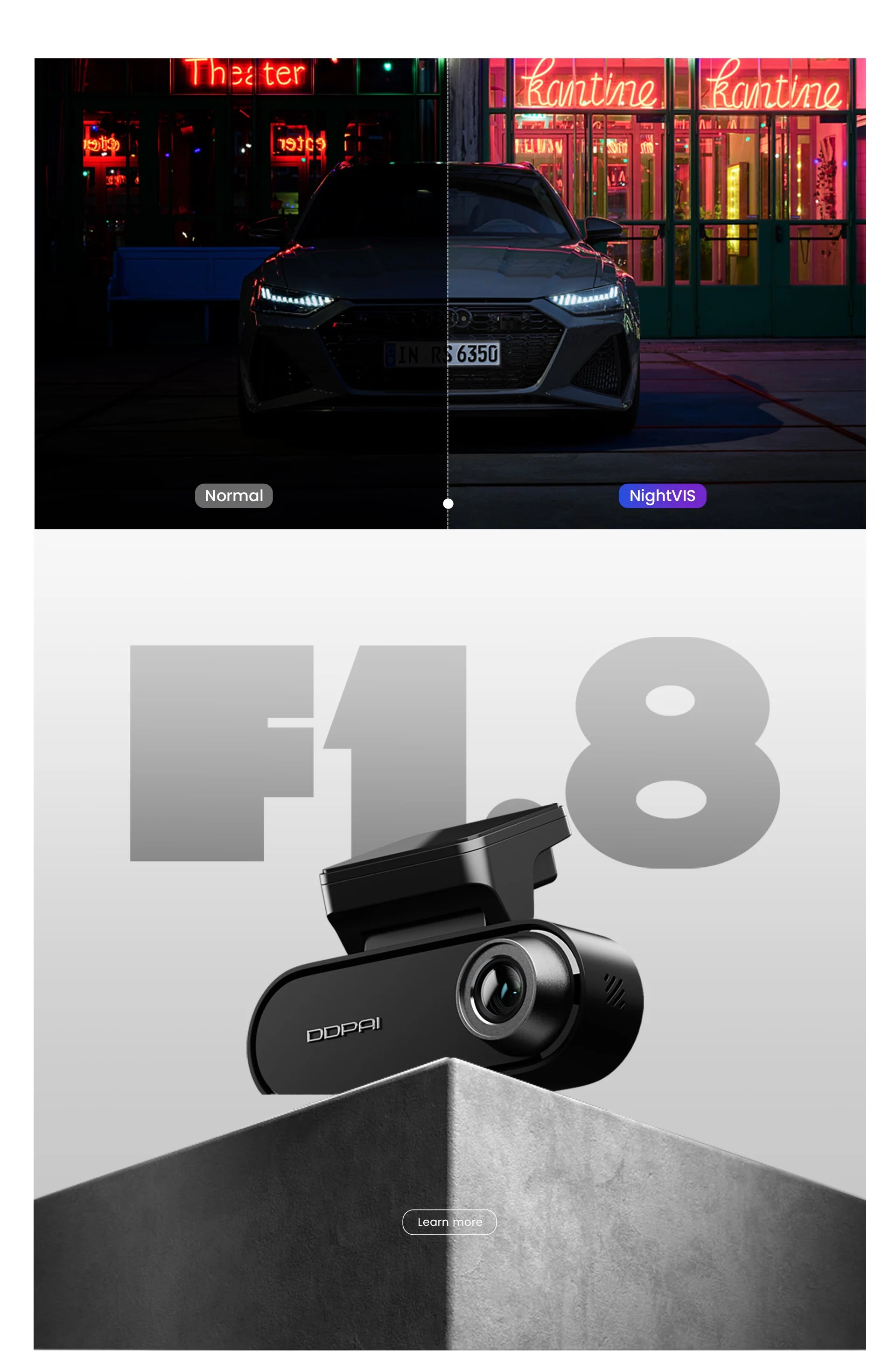 DDPAI N5 Dual 4K HDR Dash Cam - Front & Rear AI NightVIS DVR
