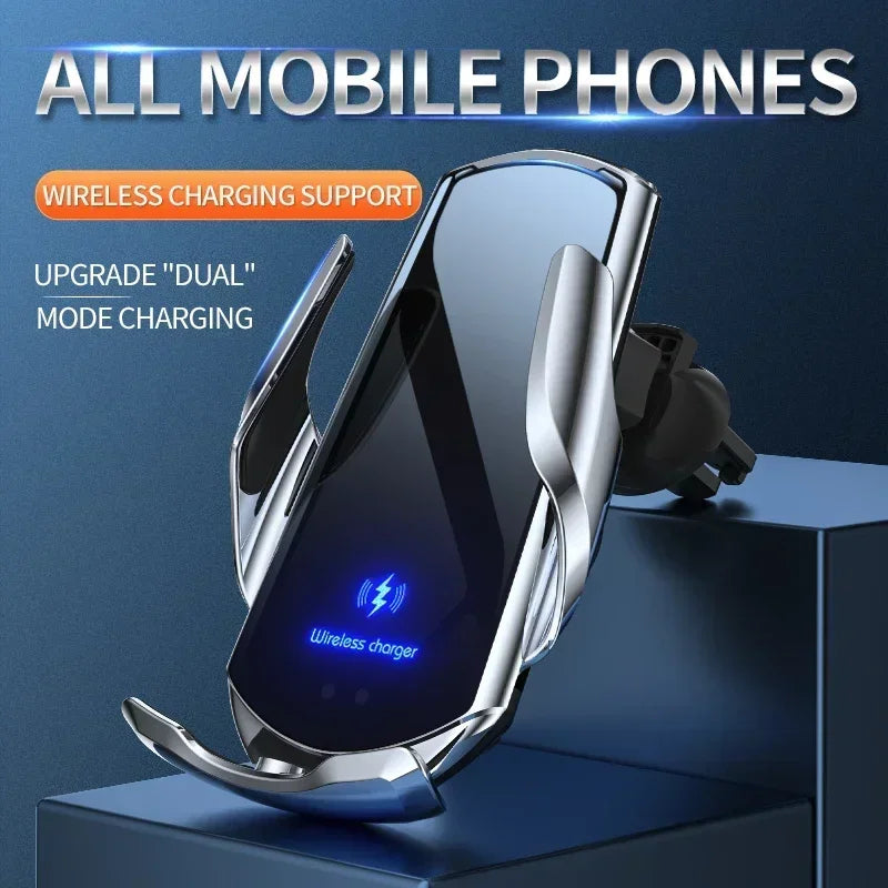 VIKEFON 15W Magnetic Wireless Car Charger & Auto Phone Mount - Fast Charging