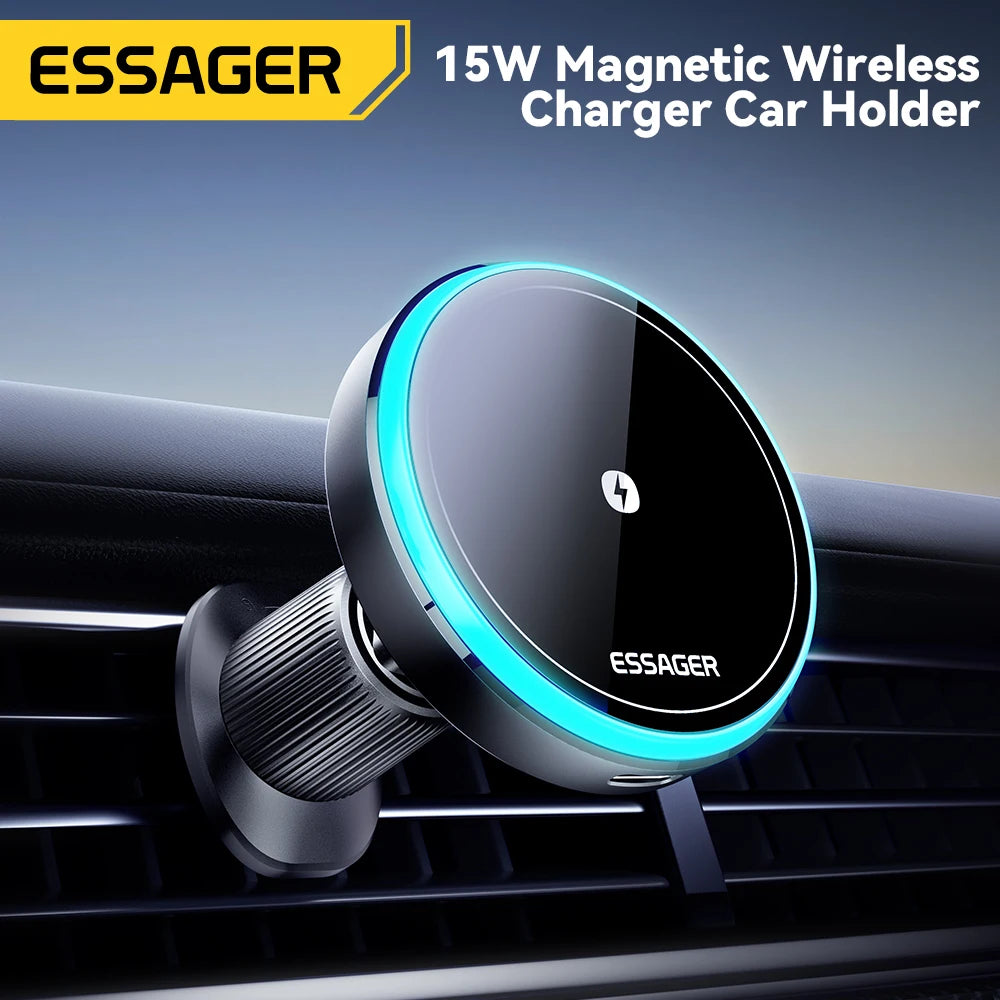 Essager 15W Magnetic Wireless Car Charger Holder - Fast & Secure Mount