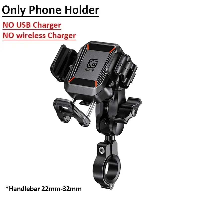 Apex Rush Motorcycle Phone Holder - 15W Wireless & USB-C Fast Charger