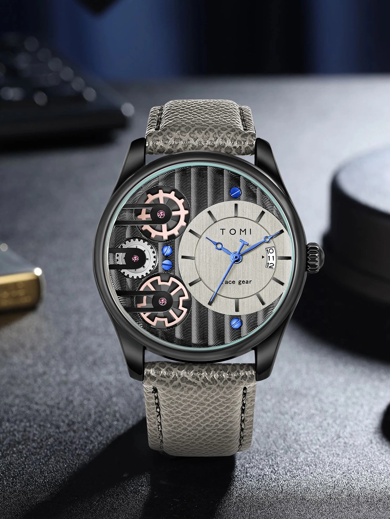 TOMI Men's Luxury Quartz Watch Gift Set - Detachable Strap