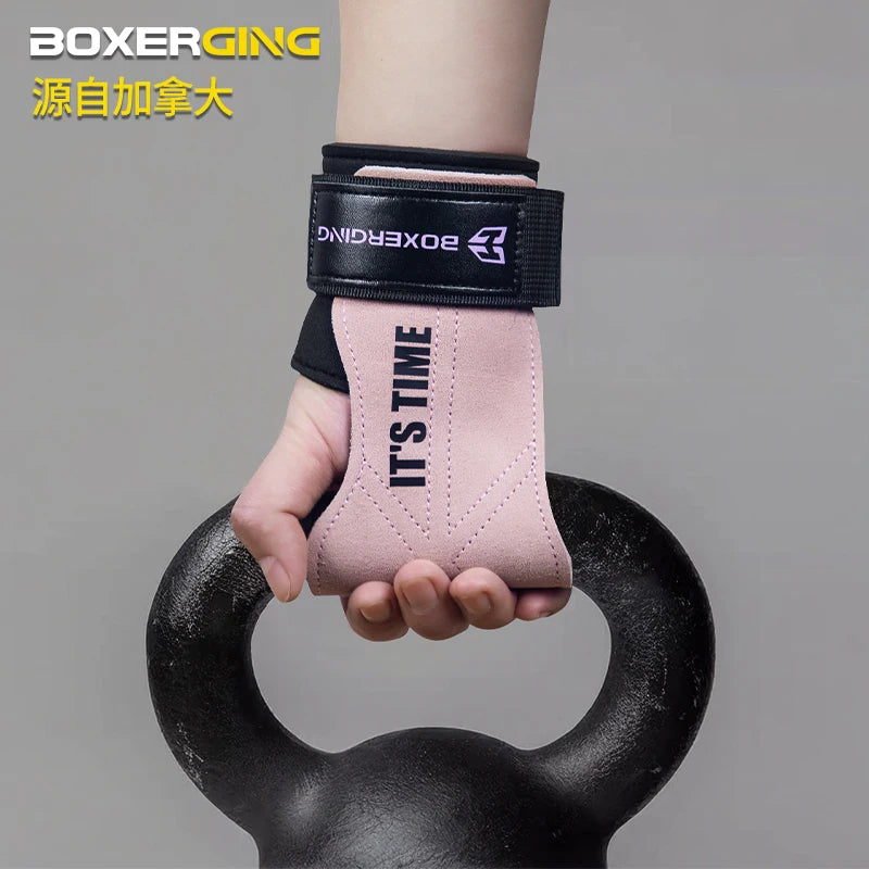 Vabena Cowhide Gym Gloves Grips - Anti-Skid Palm Protection for Weightlifting