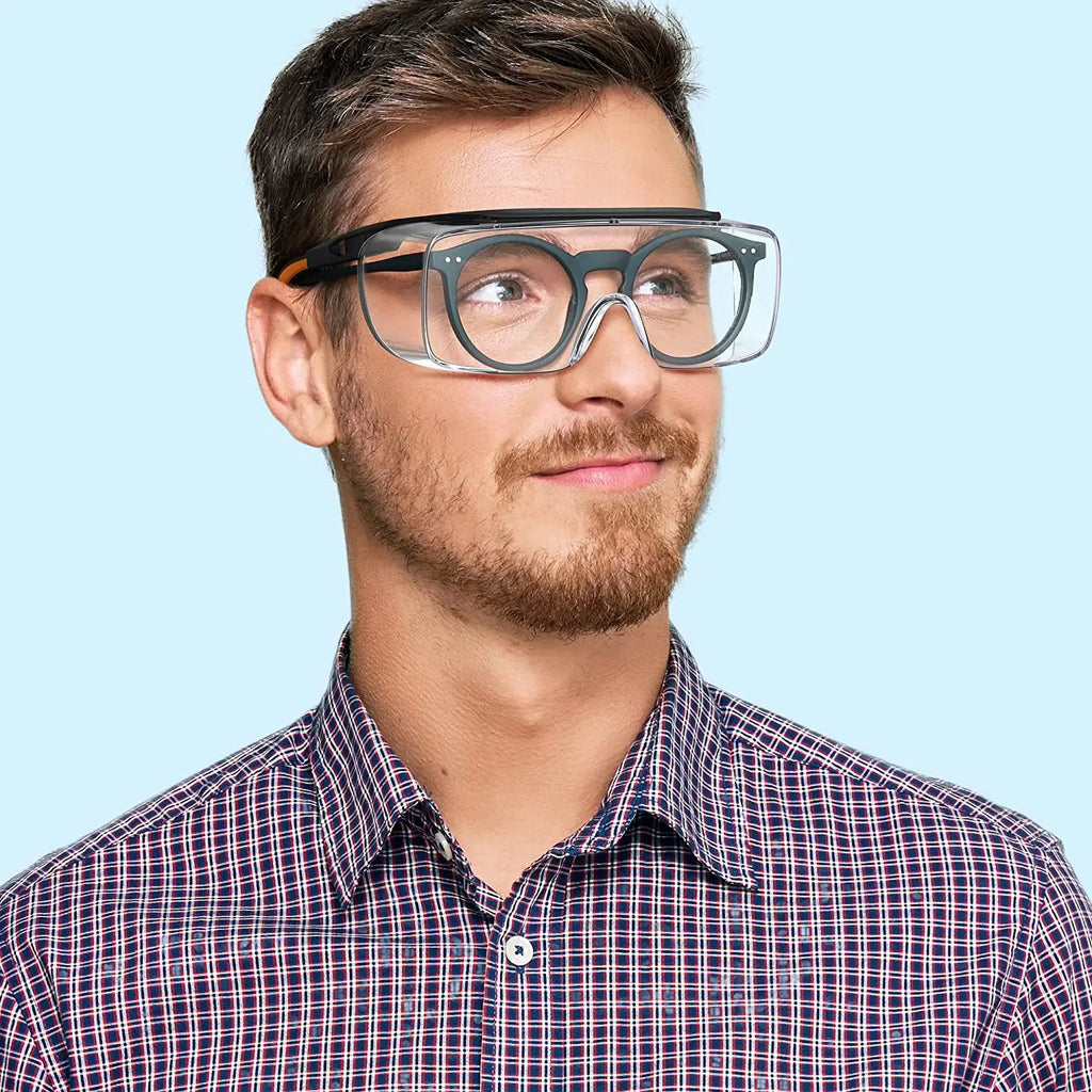 Vabena HM6 Adjustable Safety Glasses Over Glasses - ANSI Z87.1 Anti-Fog & Scratch Resistant