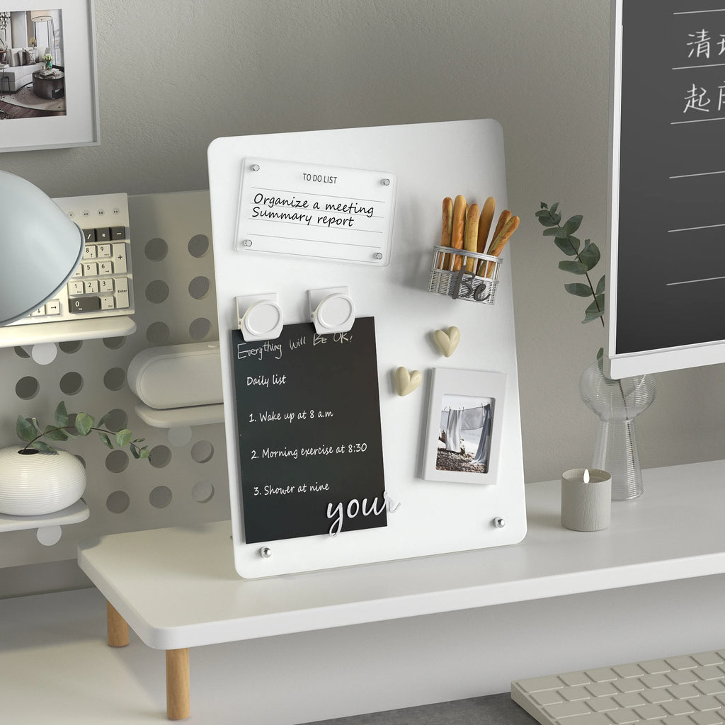 Magnetic Desk Bulletin Board with Stand & Clamp | Tabletop Display