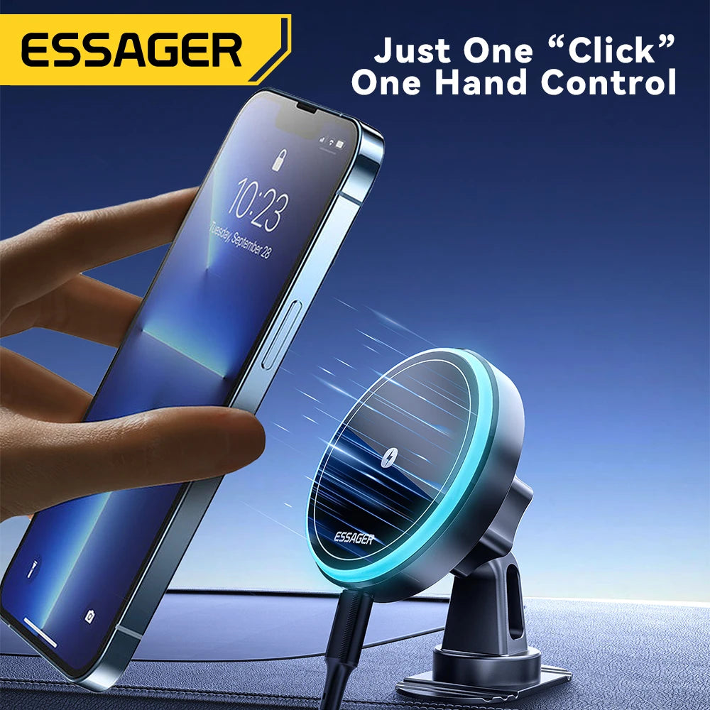 Essager 15W Magnetic Wireless Car Charger Holder - Fast & Secure Mount