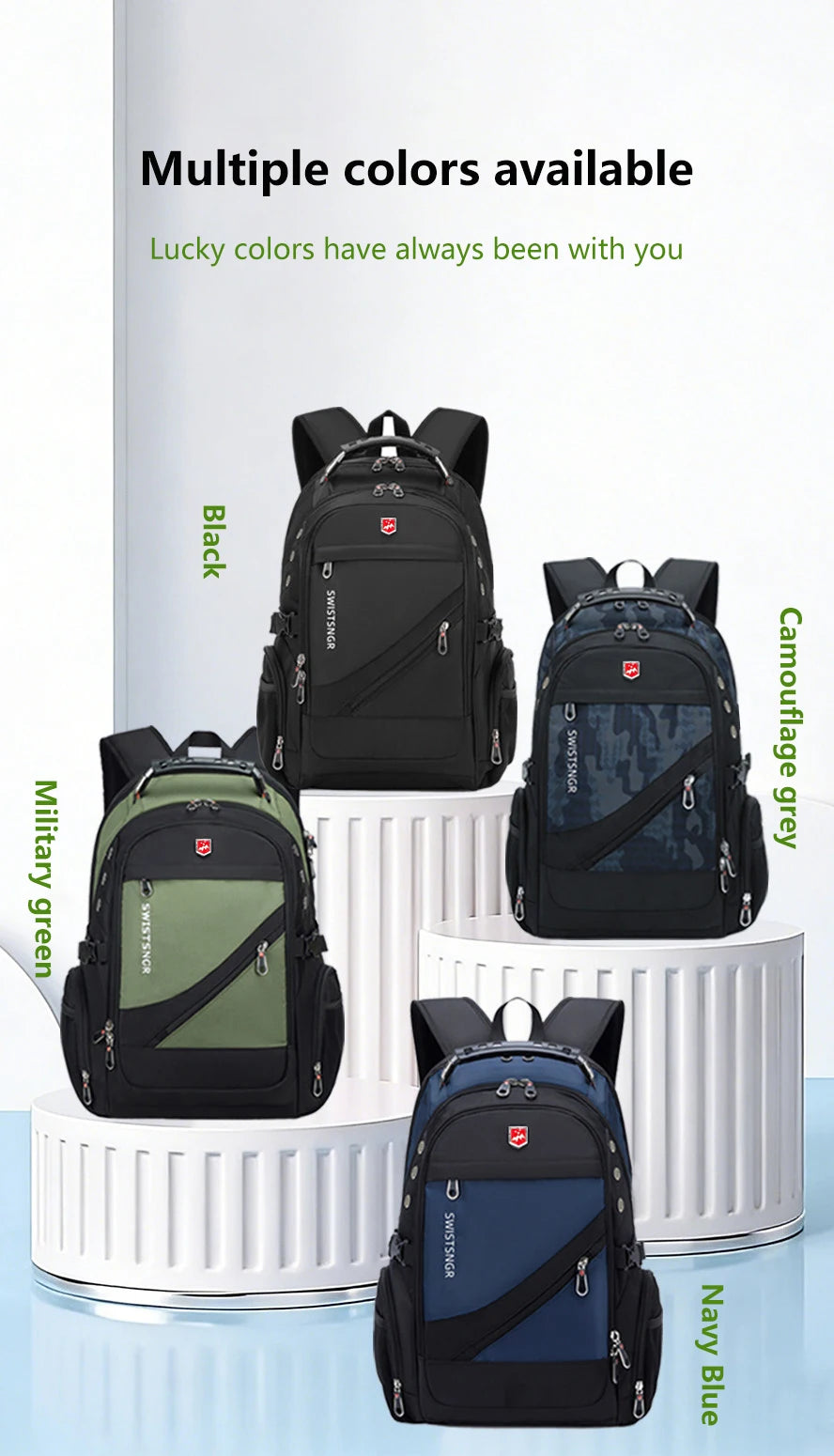 Vabena 2026 Waterproof Laptop Backpack - 17/20 Inch Travel & Everyday Rucksack for Men & Women