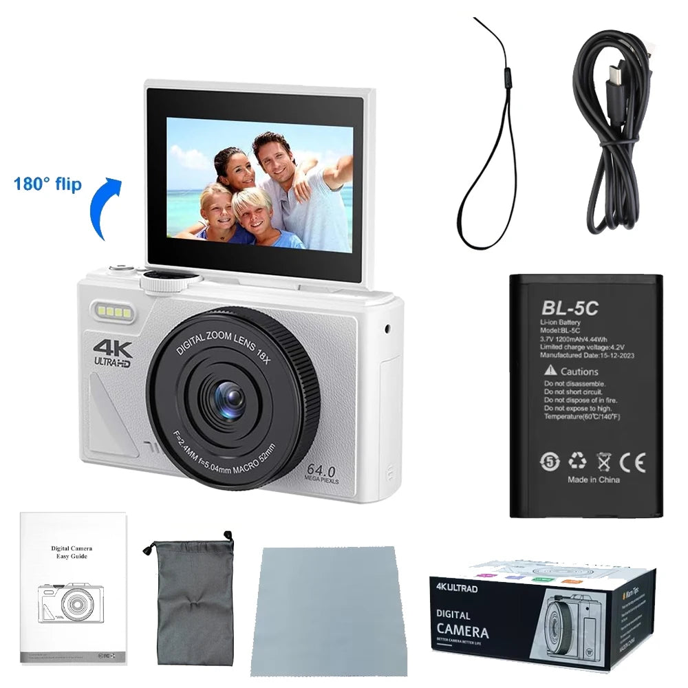 Ourlife AC600 4K 64MP Digital Vlogging Camera