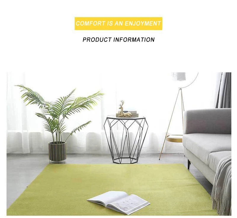 VIKAMA Modern Coral Velvet Carpet - Soft Non-Slip Living Room & Bedroom Mat