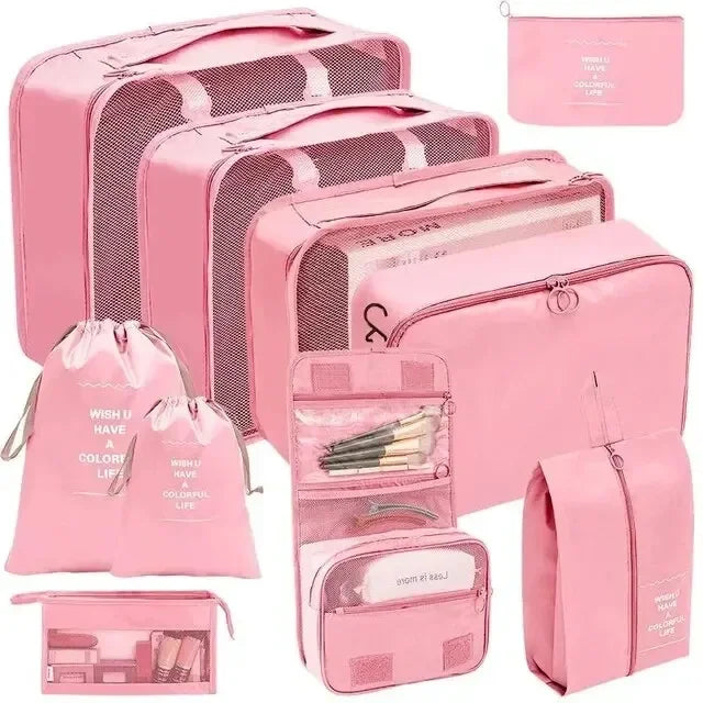 7/10 Pcs Travel Organizer Set - Packing Cubes & Storage Bags for Suitcases