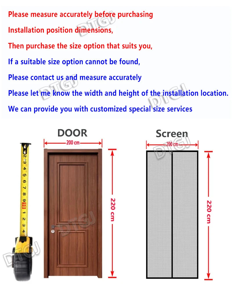Magnetic Door Screen | Insect Mosquito Net | Auto Closing Mesh