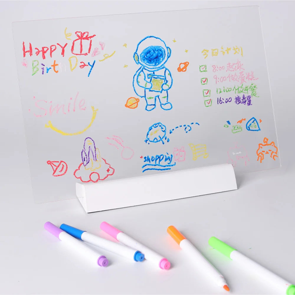 LED Note Board & Night Light | RGB Erasable Drawing Board for Kids