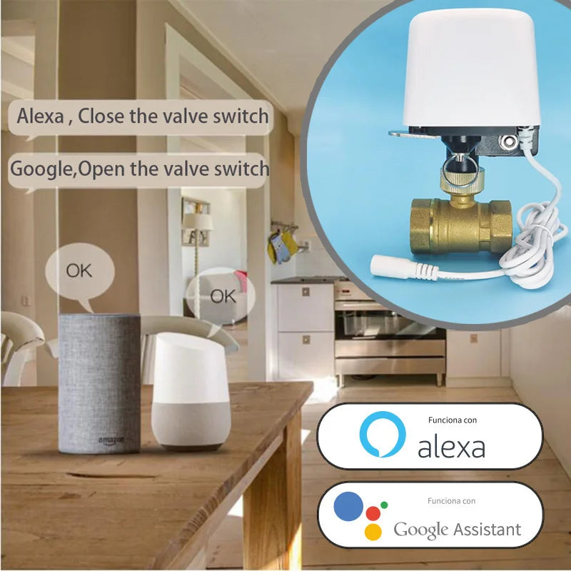 Vabena Tuya Smart Water Valve - Remote Control & Leak Detection