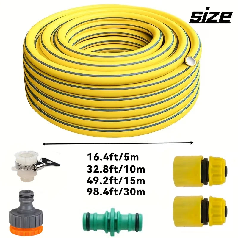 Vabena Heavy-Duty Rubber Garden Hose - 10/20/30m, All-Season, Leak-Proof, Durable