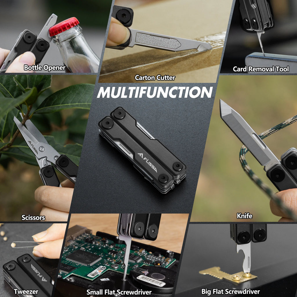 Vabena FLISSA 11-in-1 Multitool: Portable Folding Scissors & Knife for Outdoor Camping