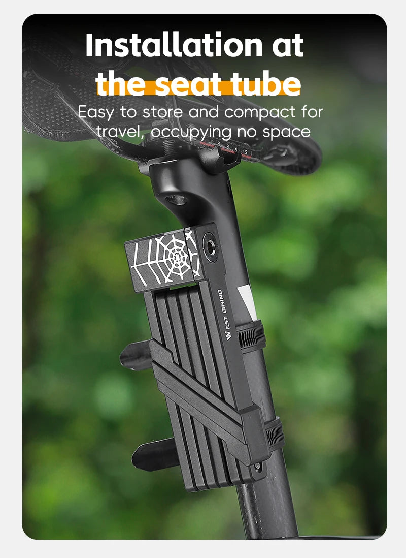 WEST BIKING Foldable Bike & Motorcycle Lock - Key & Password Security
