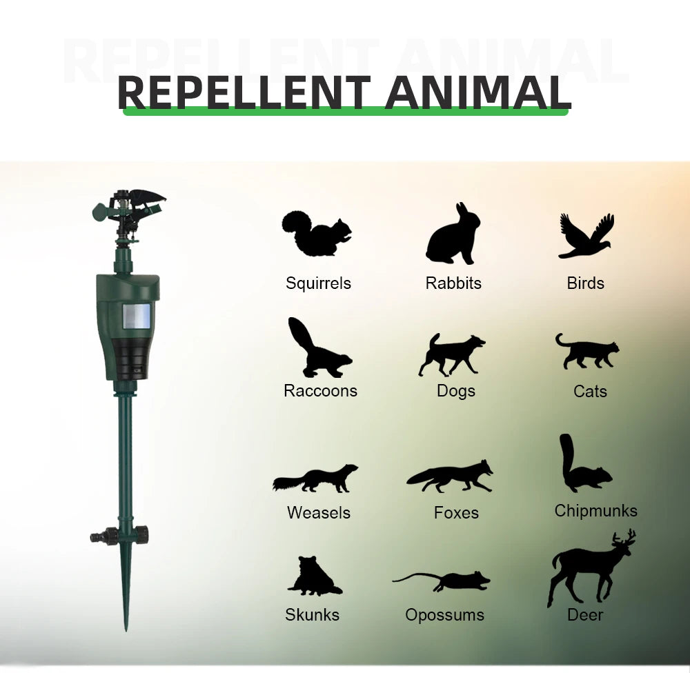 Motion Sprinkler Animal Deterrent - Garden Pest Control Jet Spray
