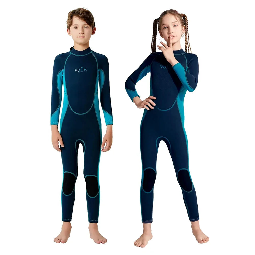 Children's 3MM Neoprene Wetsuit | Back Zip Swimsuit for Kids