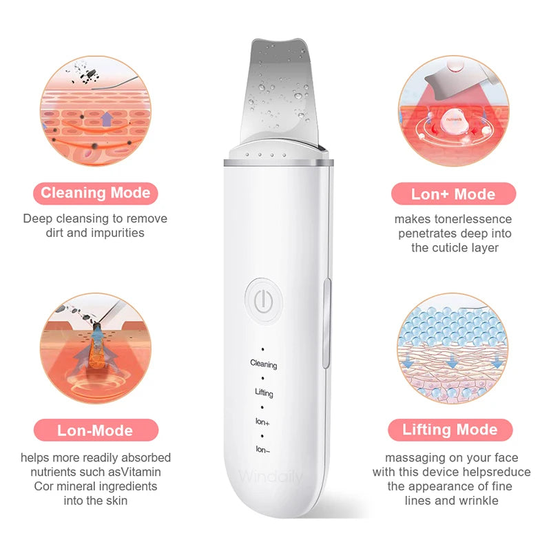 Windaily Advanced Cavitation Face Spatula Scrubber - Deep Cleanse & Rejuvenate